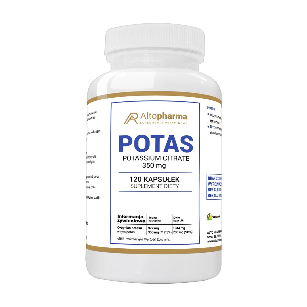 ALTOPHARMA Cytrynian potasu 350mg, 120 kaps.