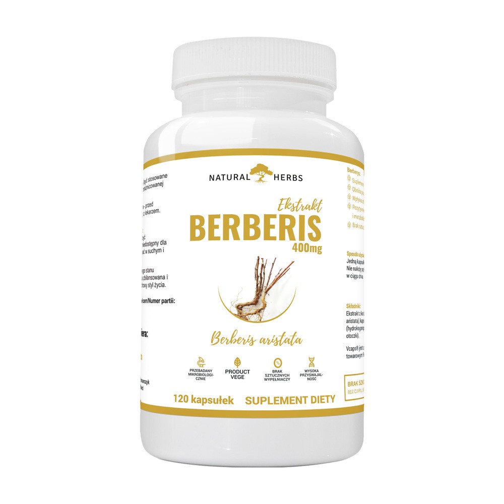 AltoPharma, Berberis Extract 5:1 400mg, 120 kaps.