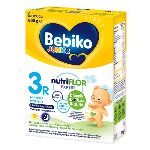 Bebiko Junior 3 Odżywcza formuła na bazie mleka dla dzieci powyżej 1. roku o smaku waniliowym 600 g