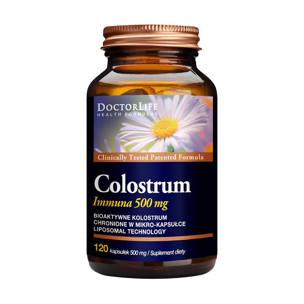 Doctor Life Doctor Life Colostrum Immunab bio-aktywne kolostrum 500mg suplement diety 90 kapsułek