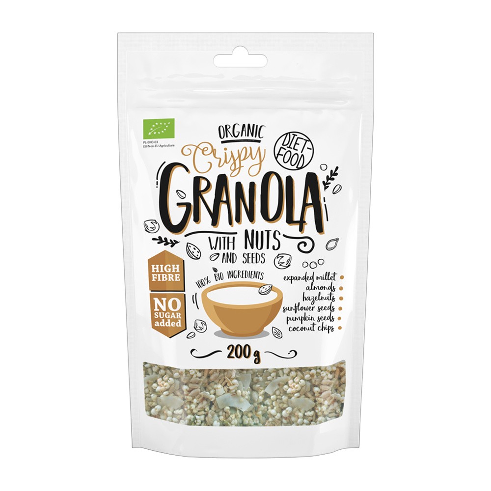 Lumarko Granola Orzechowa Z Orzechami Laskowymi I Migdałami Bio 200 G!