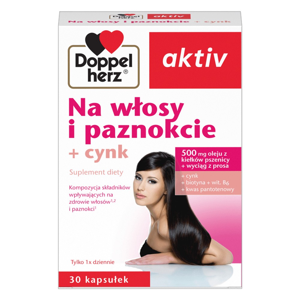 Doppelherz Activ Na Włosy i Paznokcie + Cynk 30 Kapsułek