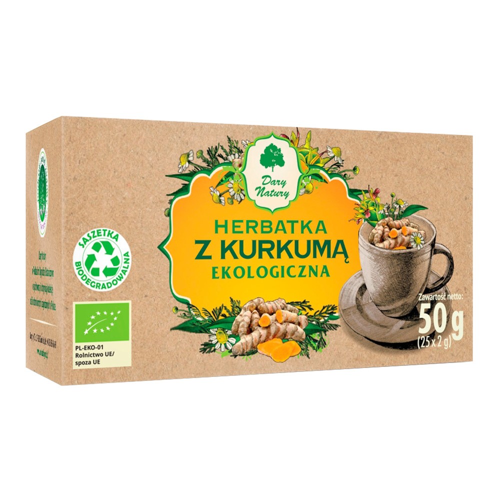 Dary Natury HERBATKA Z KURKUMĄ BIO (25 x 2 g) -