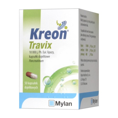 MYLAN KREON TRAVIX 50 kaps.