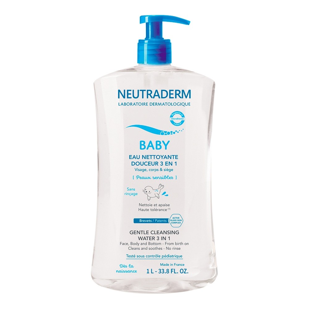 NEUTRADERM BABY Łagodna woda myjąca 3w1, 1L - >>> DARMOWA od 99zł 