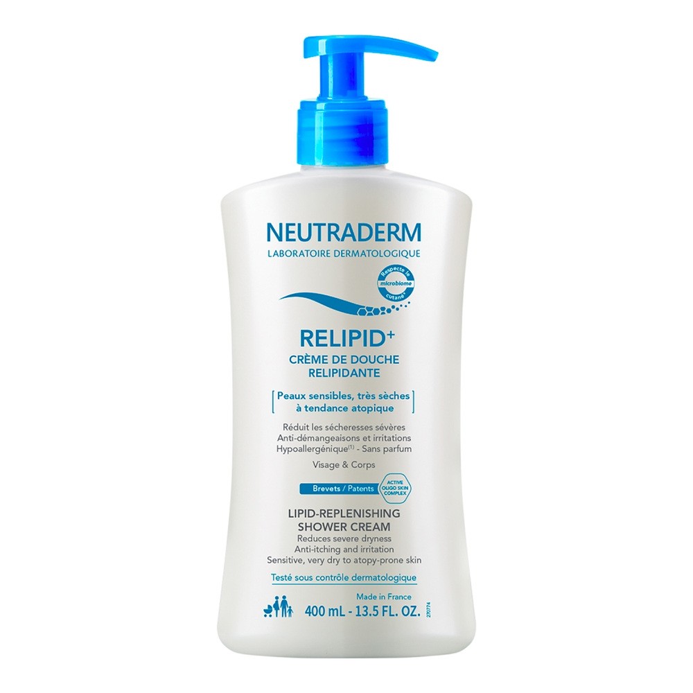 NEUTRADERM RELIPID+ Krem do mycia pod prysznic odbudowujący warstwę lipidową do twarzy i ciała, 400ml - >>> DARMOWA od 149zł 