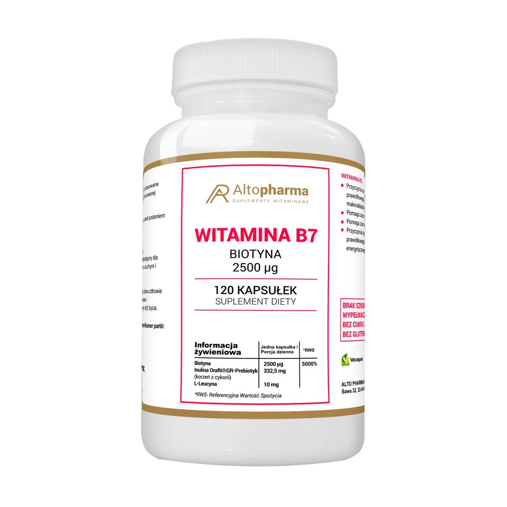 AltoPharma, Witamina B7 2500µg Biotyna (H), 120 kaps.
