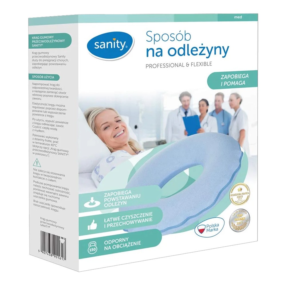 Sanity, krąg przeciwodleżynowy gumowy w pokrowcu, 1 sztuka