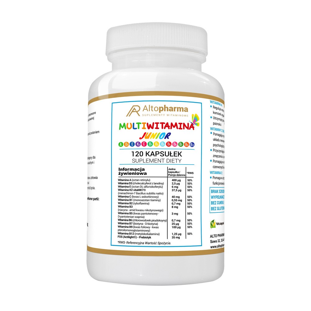 ALTOPHARMA Multiwitamina JUNIOR + Prebiotyk, 120 kapsułek