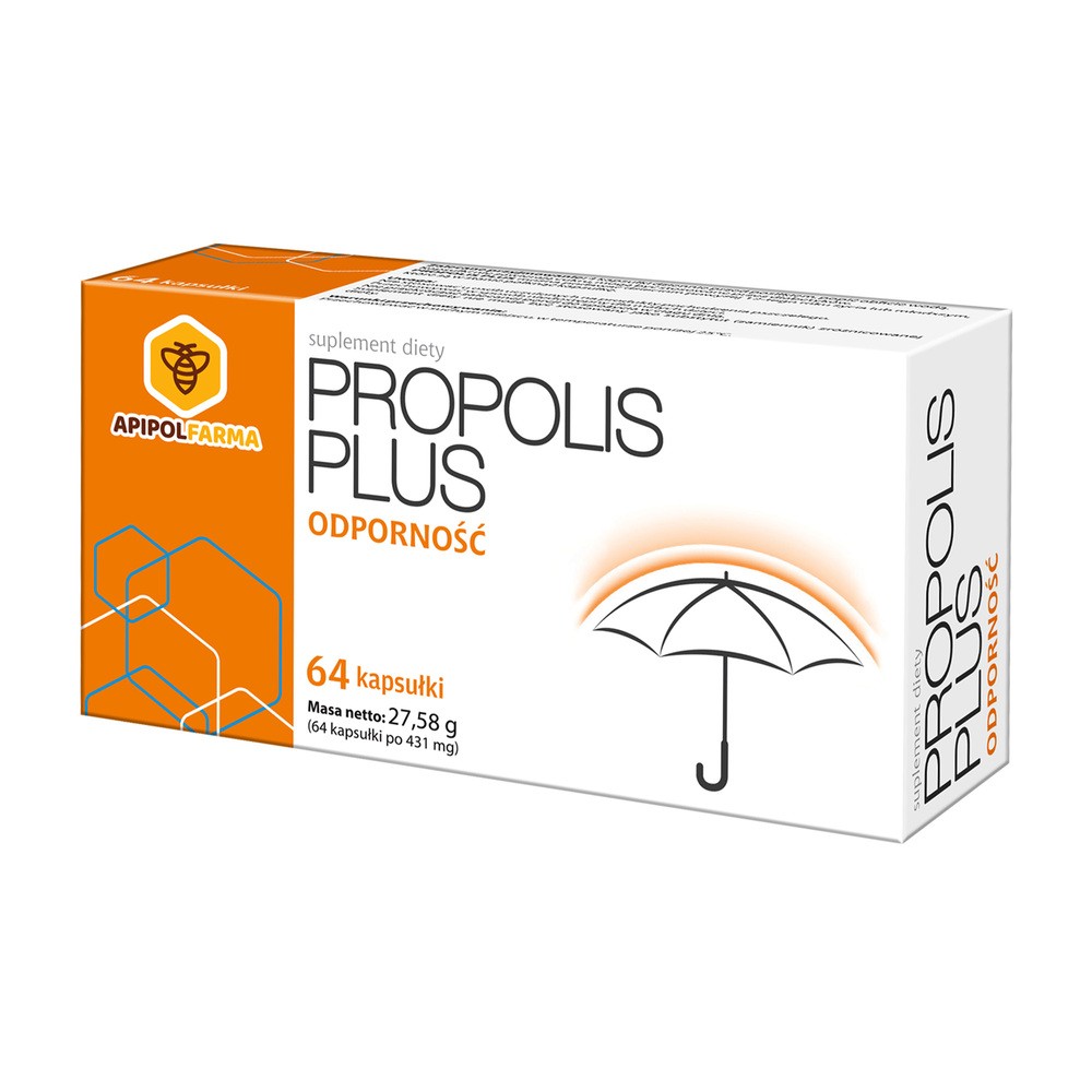 Propolis Plus, wspomaga odporność, 64 kapsułki