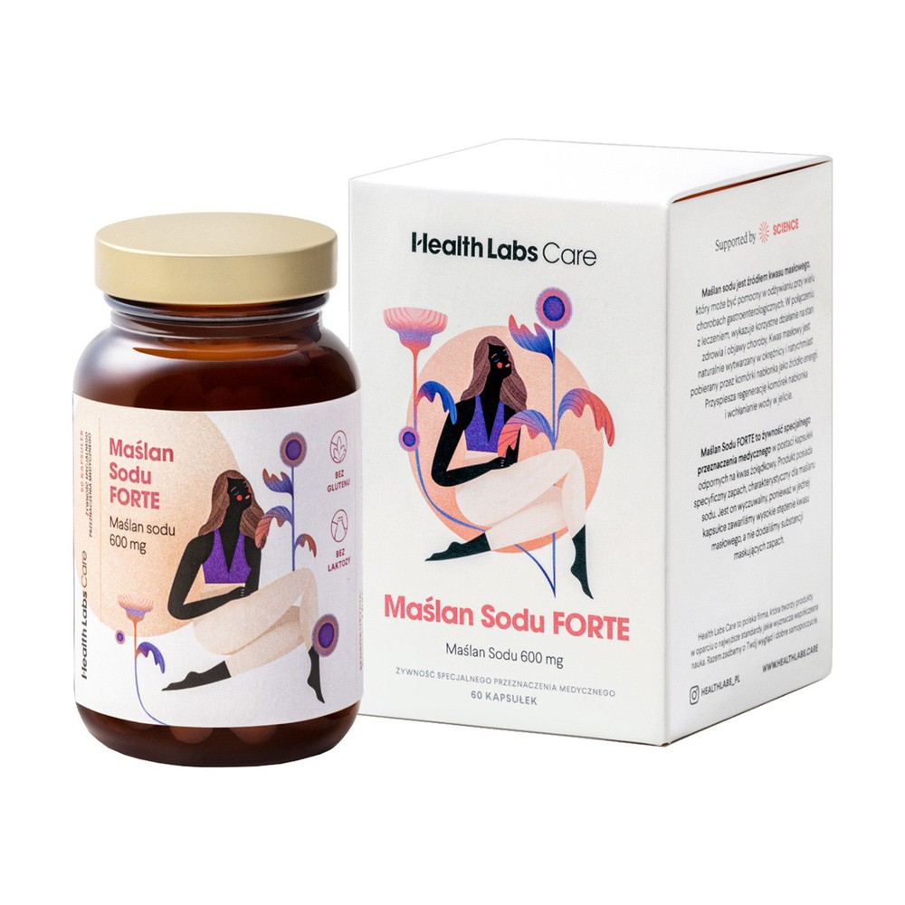 Healthlabs, Maślan Sodu Forte, 60 Kapsułek, 600 Mg