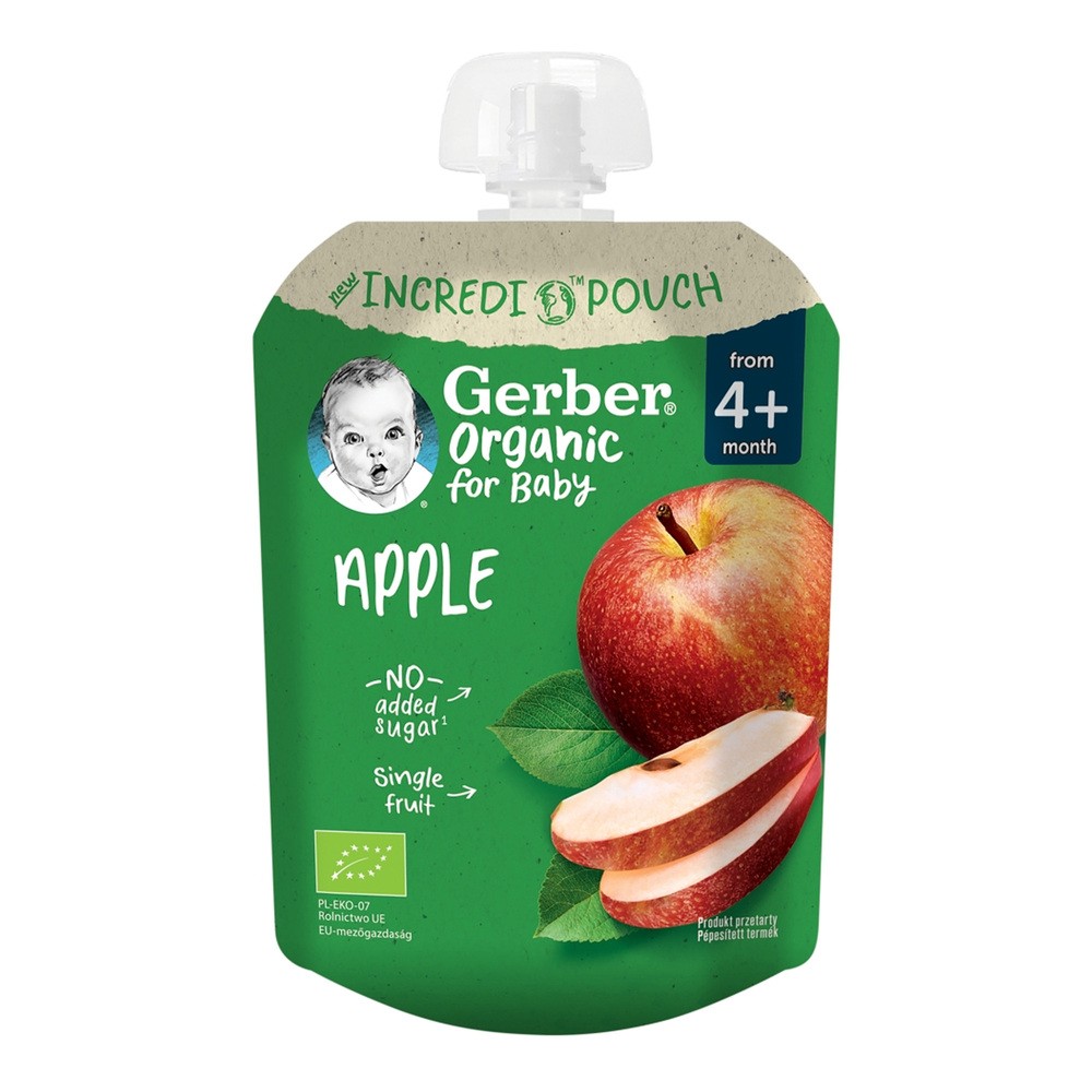 Gerber Organic Deser w tubce jabłko po. 4 miesiącu 80 g Bio