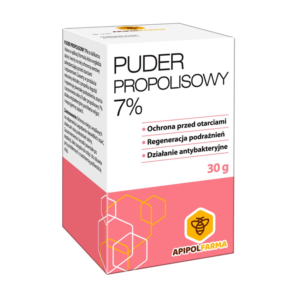 Puder Propolisowy 7% 30g działanie antybakteryjne