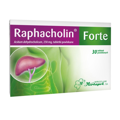 WROCŁAWSKIE ZAKŁADY ZIELARSKIE "HERBAPOL&quot Raphacholin Forte 250 mg 30 Tabletek Powlekanych