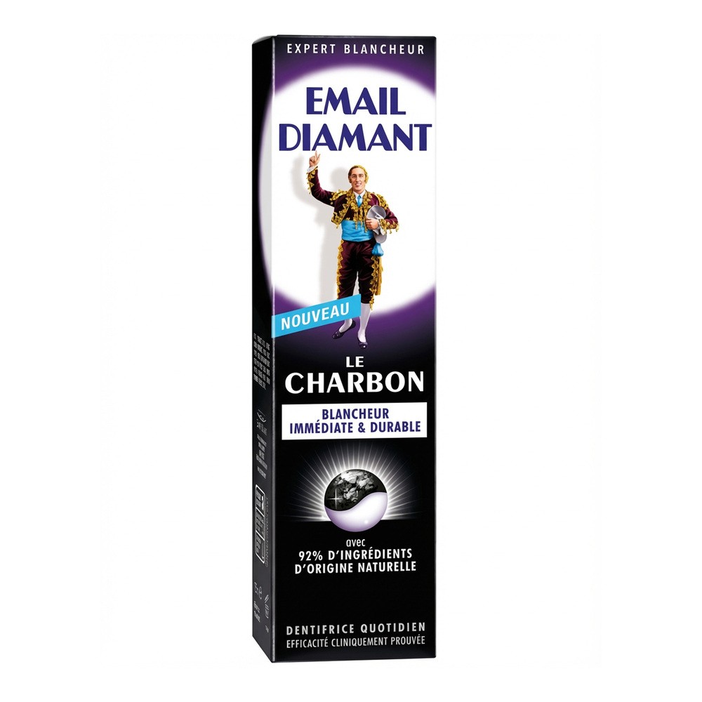 Sante Beaute EMAIL DIAMANT Charbon 75ml - purpurowa pasta wybielająca do zębów z aktywnym węglem