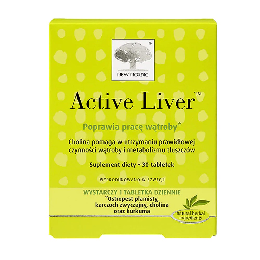 NEW NORDIC HEALTHBRANDS POLSKA SP. Z O.O. Active Liver poprawia pracę wątroby 30 tabletek 3795421