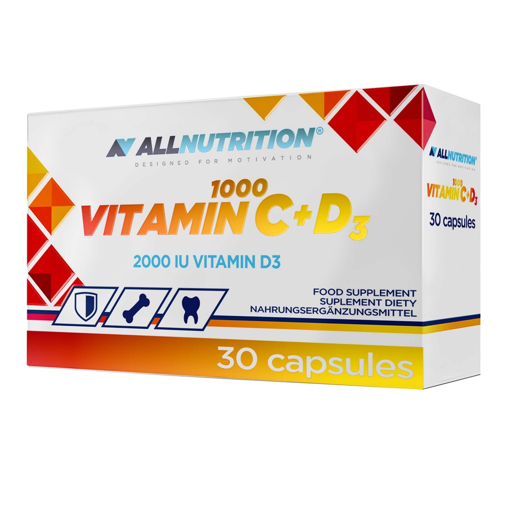 Allnutrition Vitamin C 1000 + D3, suplement diety, 30 kapsułek |  od 119,99 zł! 3637661