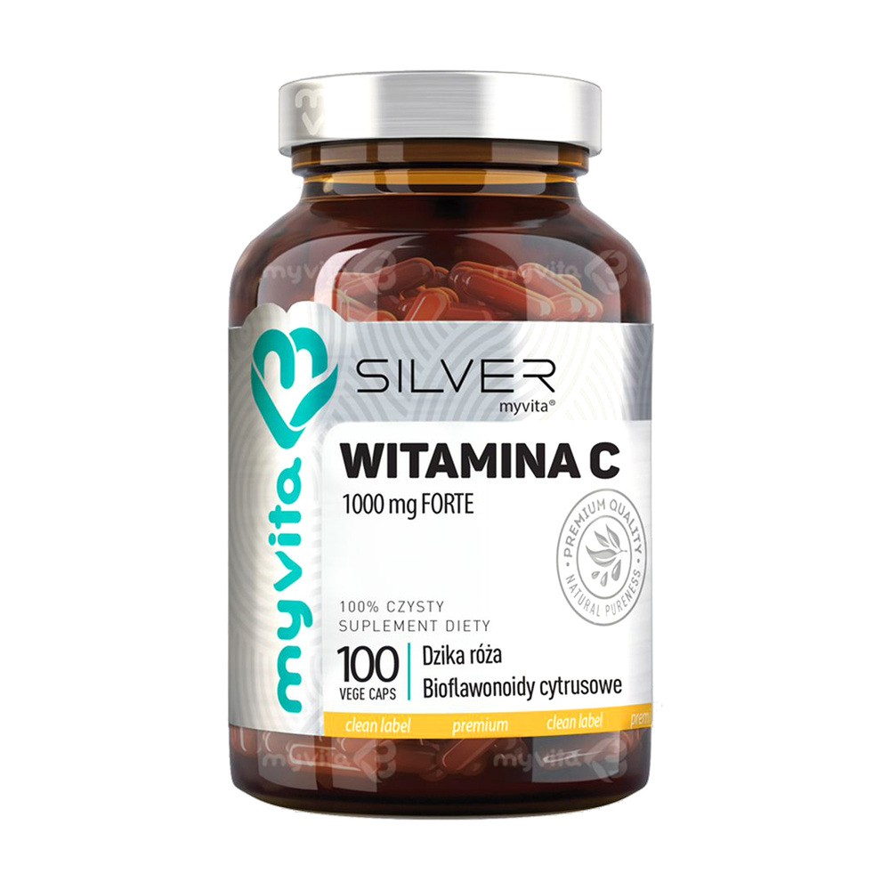 MYVITA SILVER 100% Witamina C 1000mg, 100kaps. MyVita 21PRJWIC12