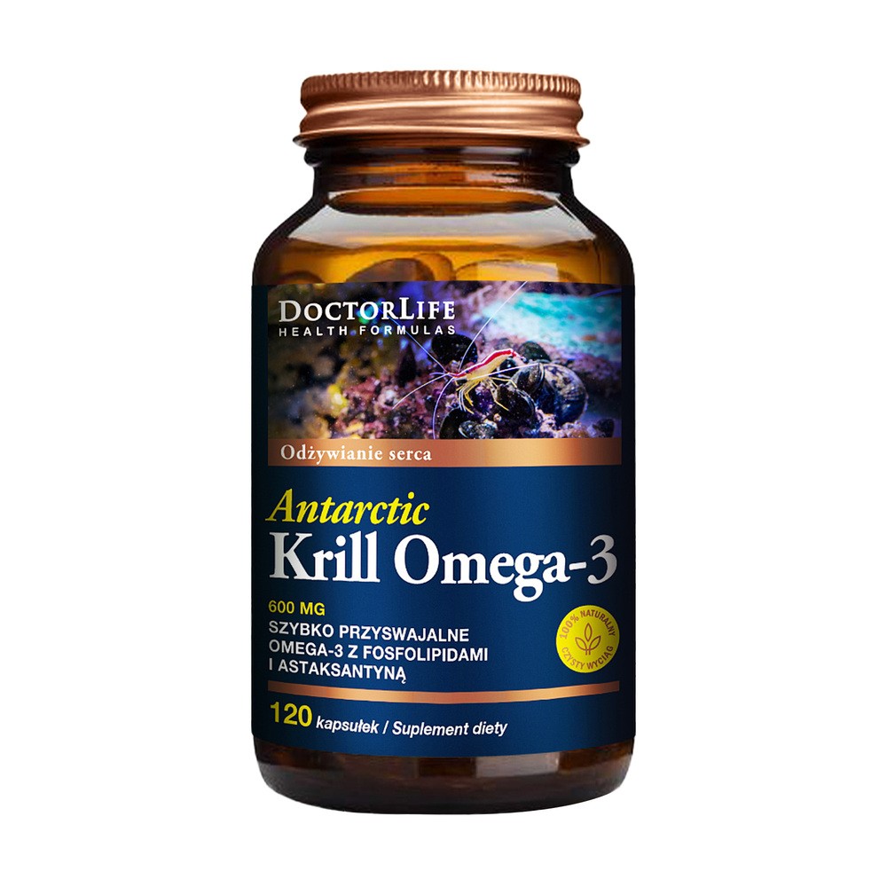 Doctor Life Doctor Life Antarctic Krill Omega-3 szybko przyswajalne omega-3 z fosfolipidami i astaksantyną suplement diety 120 kapsułek