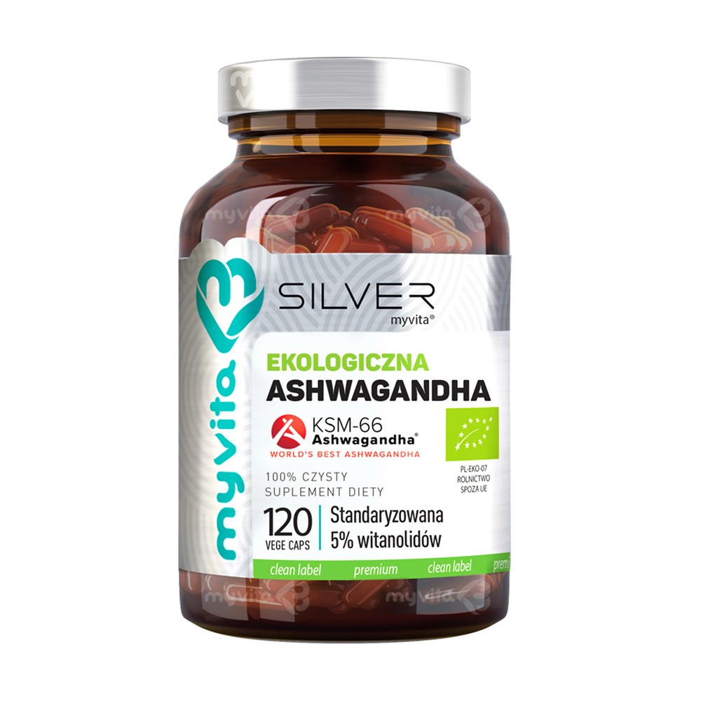 MyVita Silver Pure Ekologiczna Ashwagandha 120vege kaps