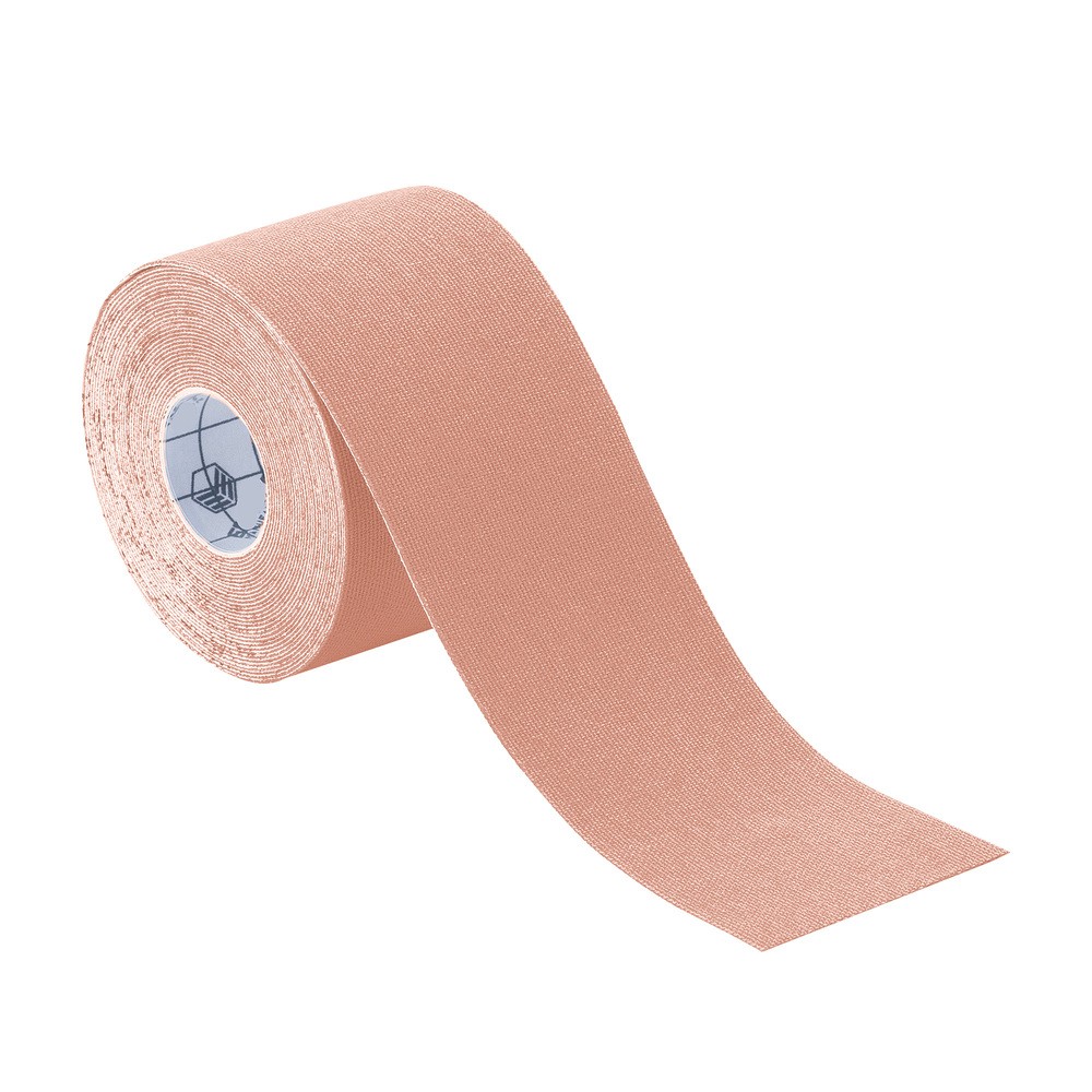 Taśma do kinesiotapingu podczas aktywności fizycznej Kinesio Tape QMED (beżowy)