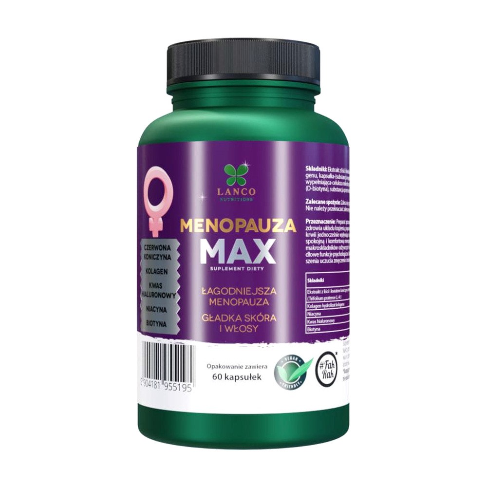 Menopauza Max, Łagodniejsza Menopauza, Gładka Skóra I Włosy, 60 Kaps.