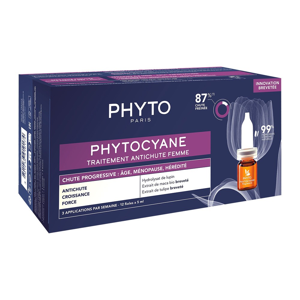 PHYTO PHYTOCYANE Kuracja przeciw postępującemu wypadaniu włosów dla kobiet, 12x5ml - !!! WYSYŁKA ZA 0 ZŁ PRZY ZAKUPACH POWYŻEJ 49 ZŁ !!!