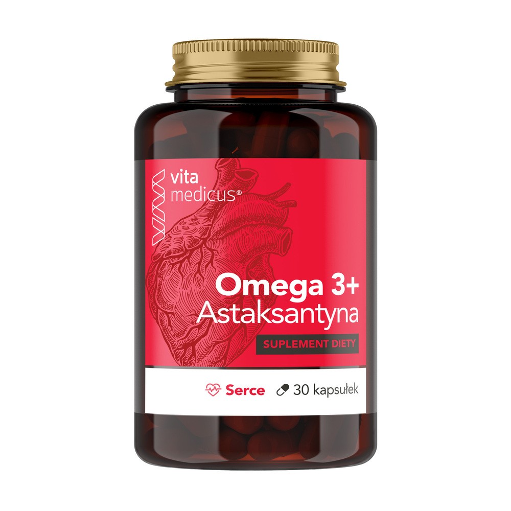 Omega Pharma 3 + Astaksantyna Serce VitaMedicus, 30 kapsułek