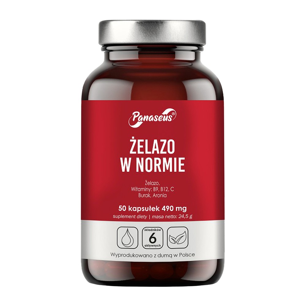 Panaseus Żelazo w normie Suplement diety 50 kaps.