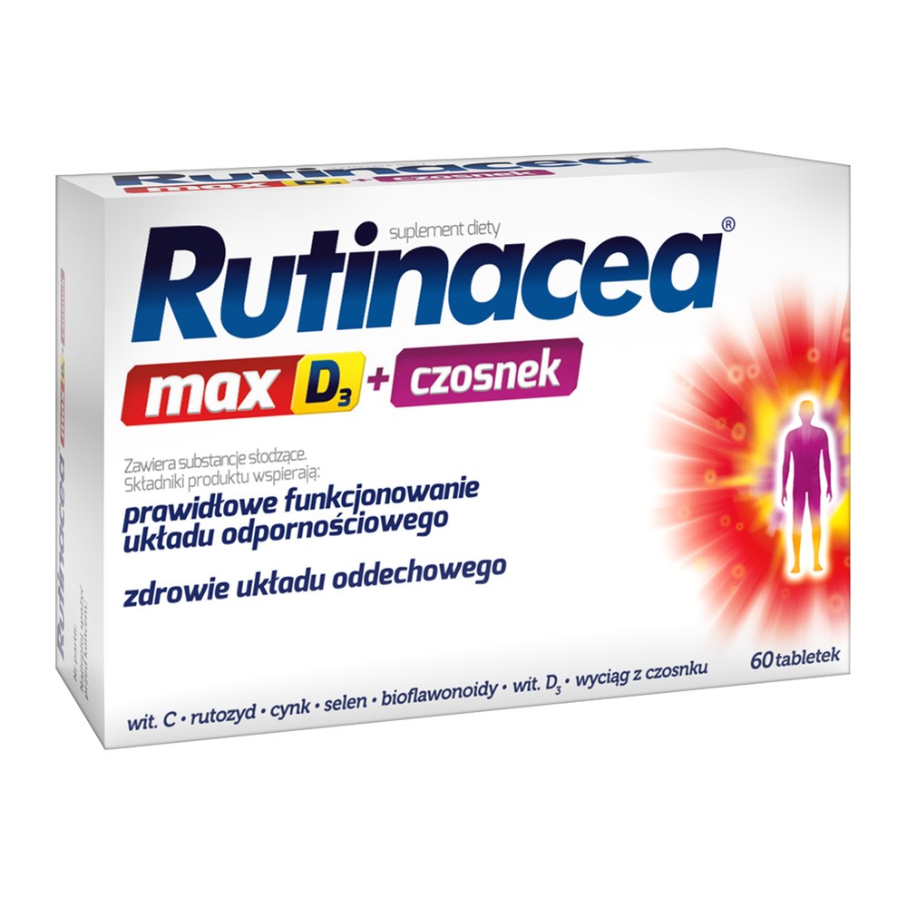 Rutinacea Max D3 + czosnek 60 tabletek