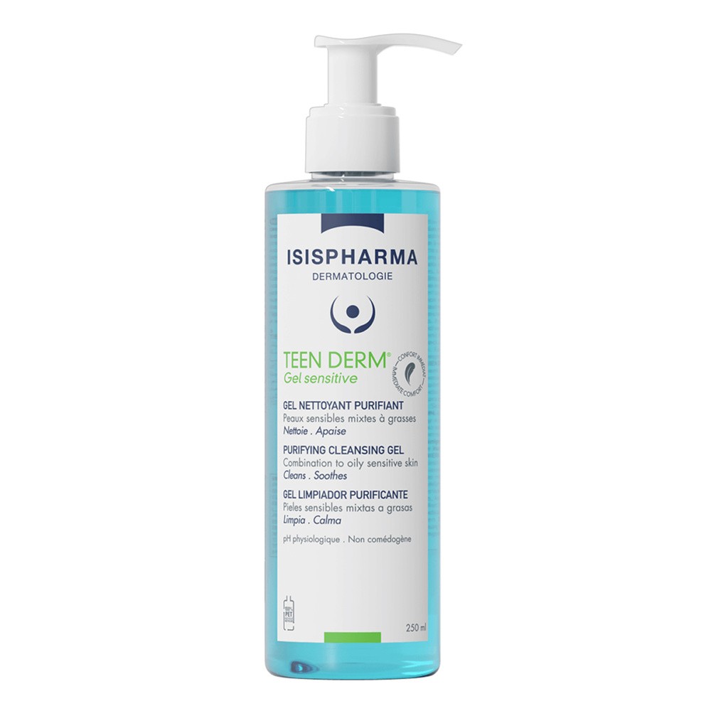 Isispharma Teen Derm Gel Sensitve oczyszczający żel do mycia twarzy 400 ml