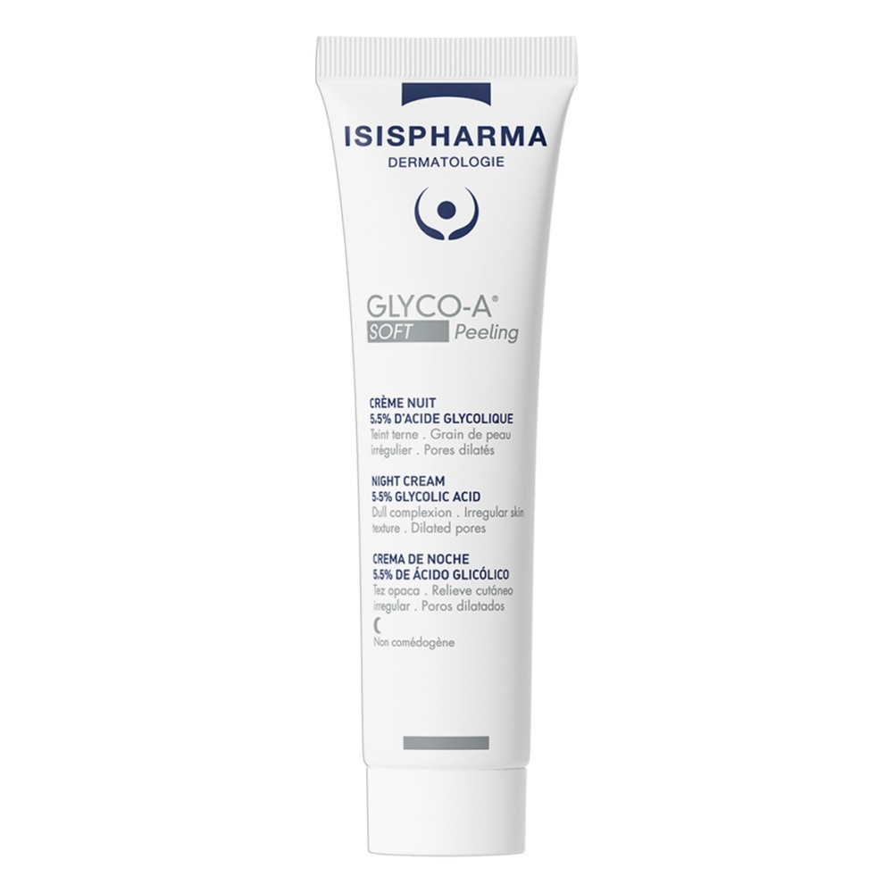 Isispharma Glyco-A Soft delikatny peeling - krem na noc z 5% kwasem glikolowym 30 ml