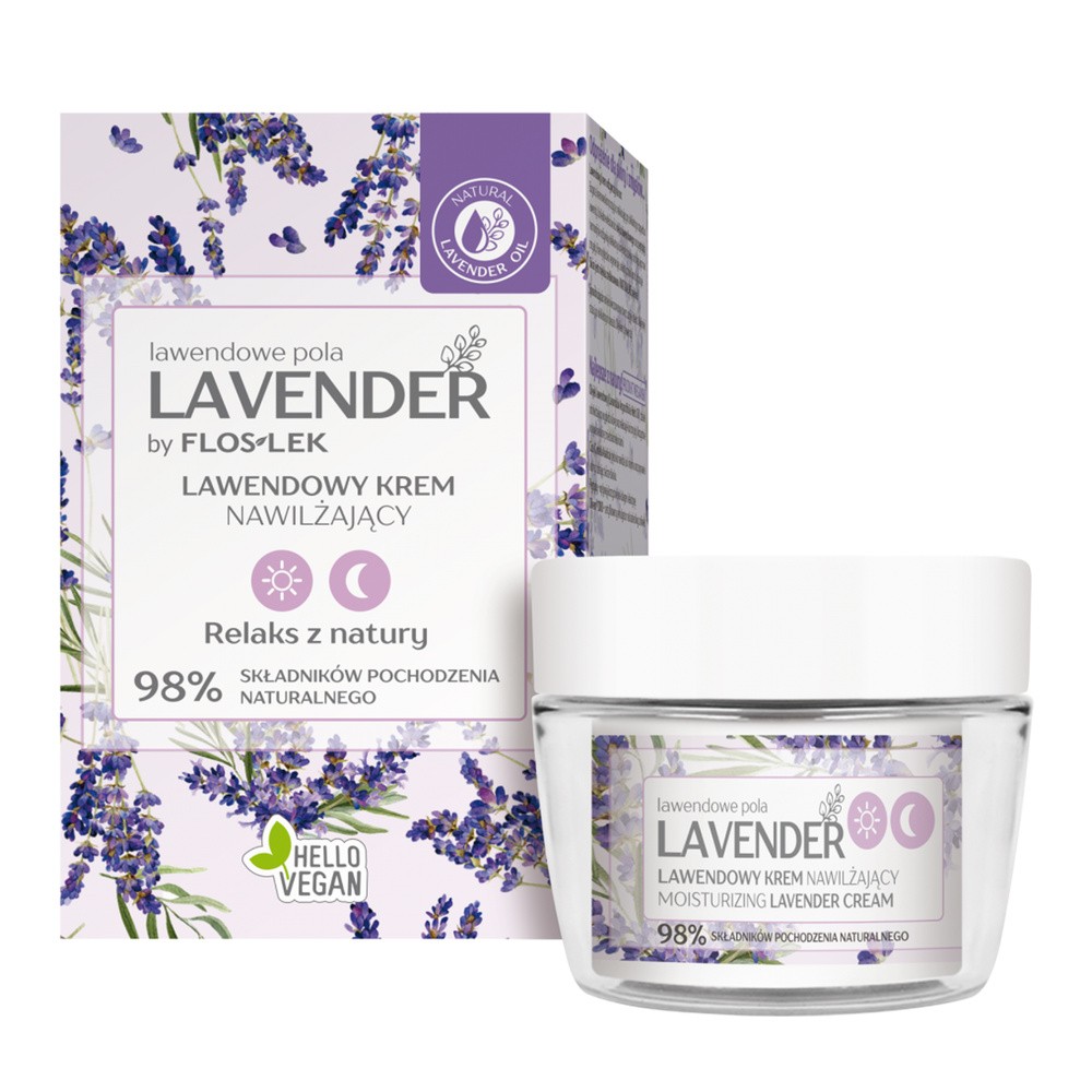 Flos-Lek Lavender Lawendowe Pola lawendowy krem nawilżający na dzień i na noc 50 ml 7084111