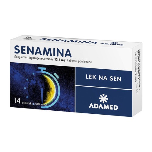 Senamina 12,5 mg - Lek pomagający w zasypianiu,14 tabletek