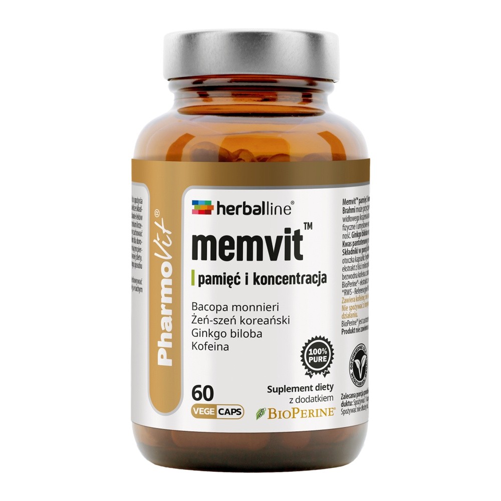 PharmoVit HerbalLine Memvit pamięć i koncentracja 60kaps