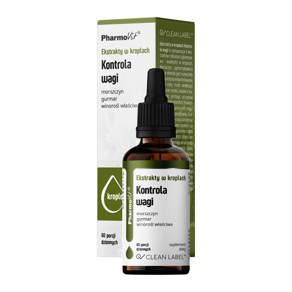 PharmoVit Clean label Ekstrakty w kroplach Kontrola wagi, 30 ml