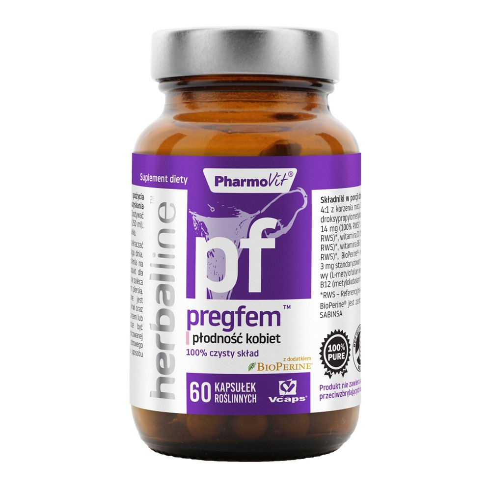 PHARMOVIT Pharmovit Herballine Pregfem 60 k płodność kobiet PH0047