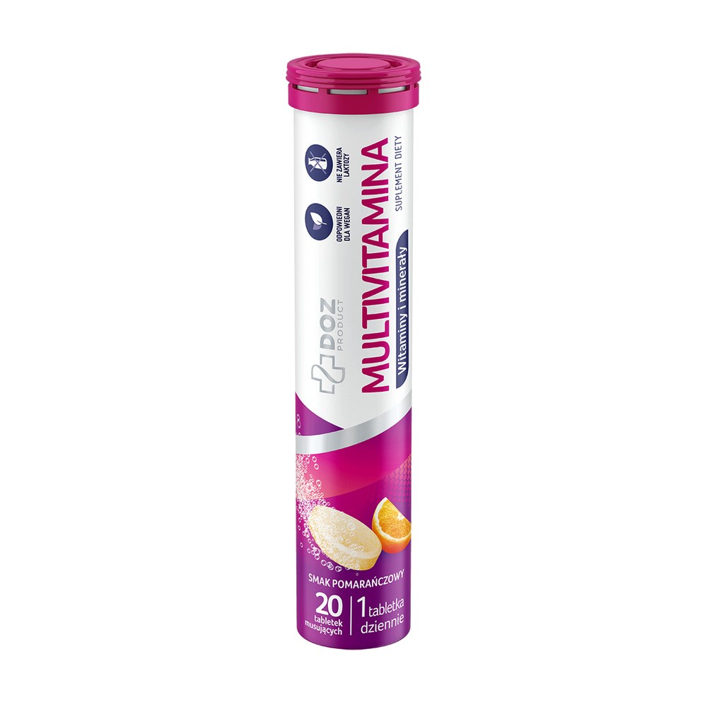 DOZ Product Multivitamina Witaminy i Minerały, tabletki musujące, 20 szt.