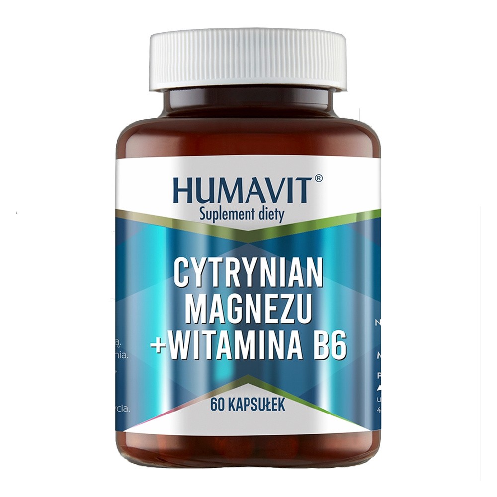 Varia PRZEDSIĘBIORSTWO PRODUKCYJNO-HANDLOWE SP. Z Humavit Cytrynian Magnezu Plus Witamina B6 60 kapsułek 3749641