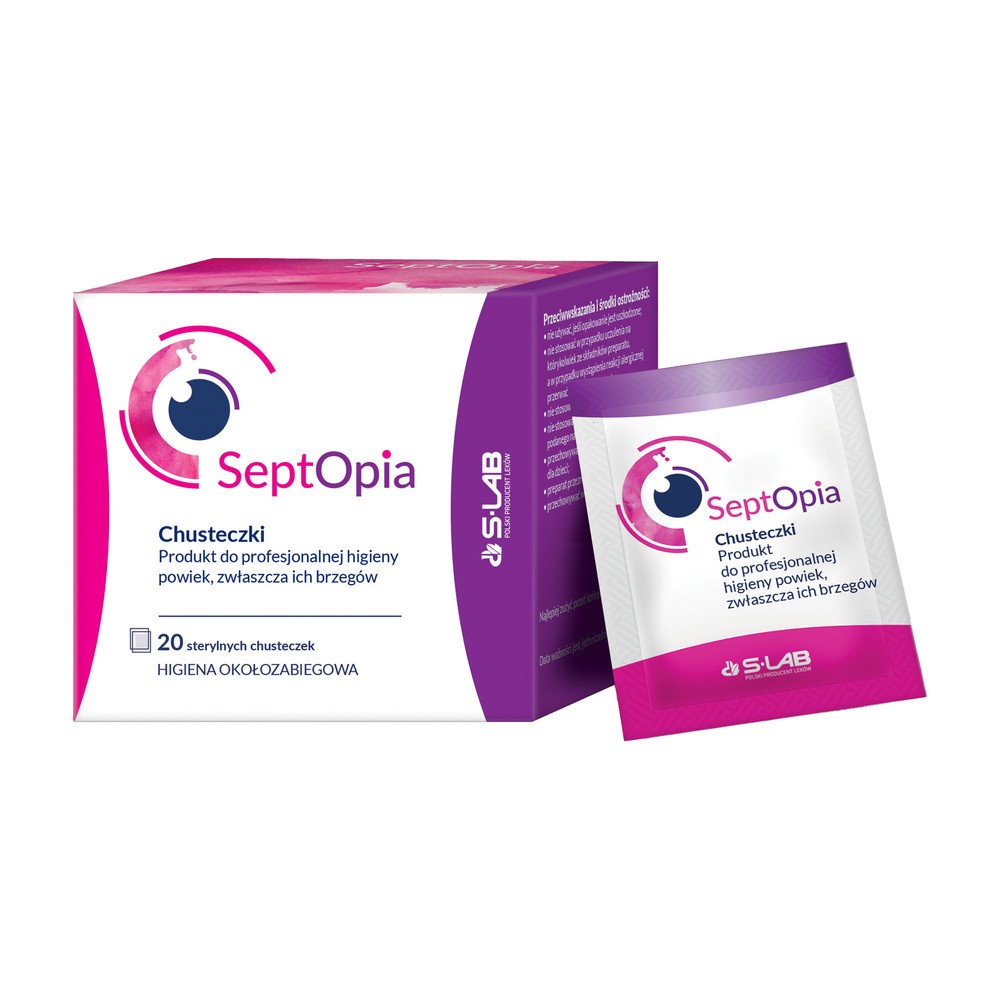 SeptOpia Chusteczki Do Higieny Powiek 20 Sztuk