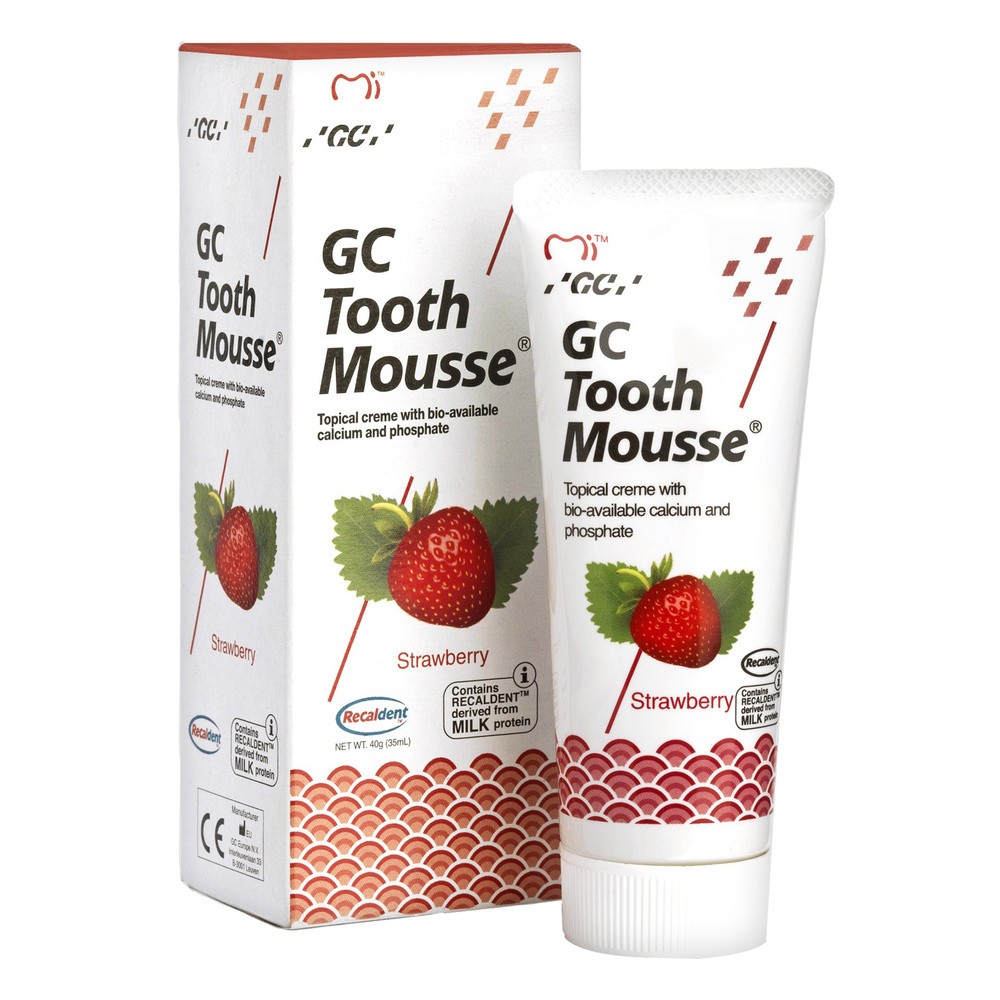 GC Tooth Mousse, pasta do miejscowego stosowania, smak truskawkowy, bez fluoru, 35 ml
