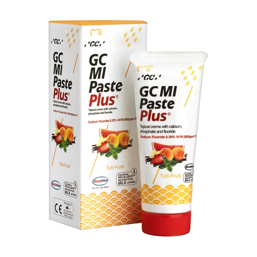 GC Mi Paste Plus Tutti Frutti - Sztuczne szkliwo z fluorem o smaku owocowym 35 ml