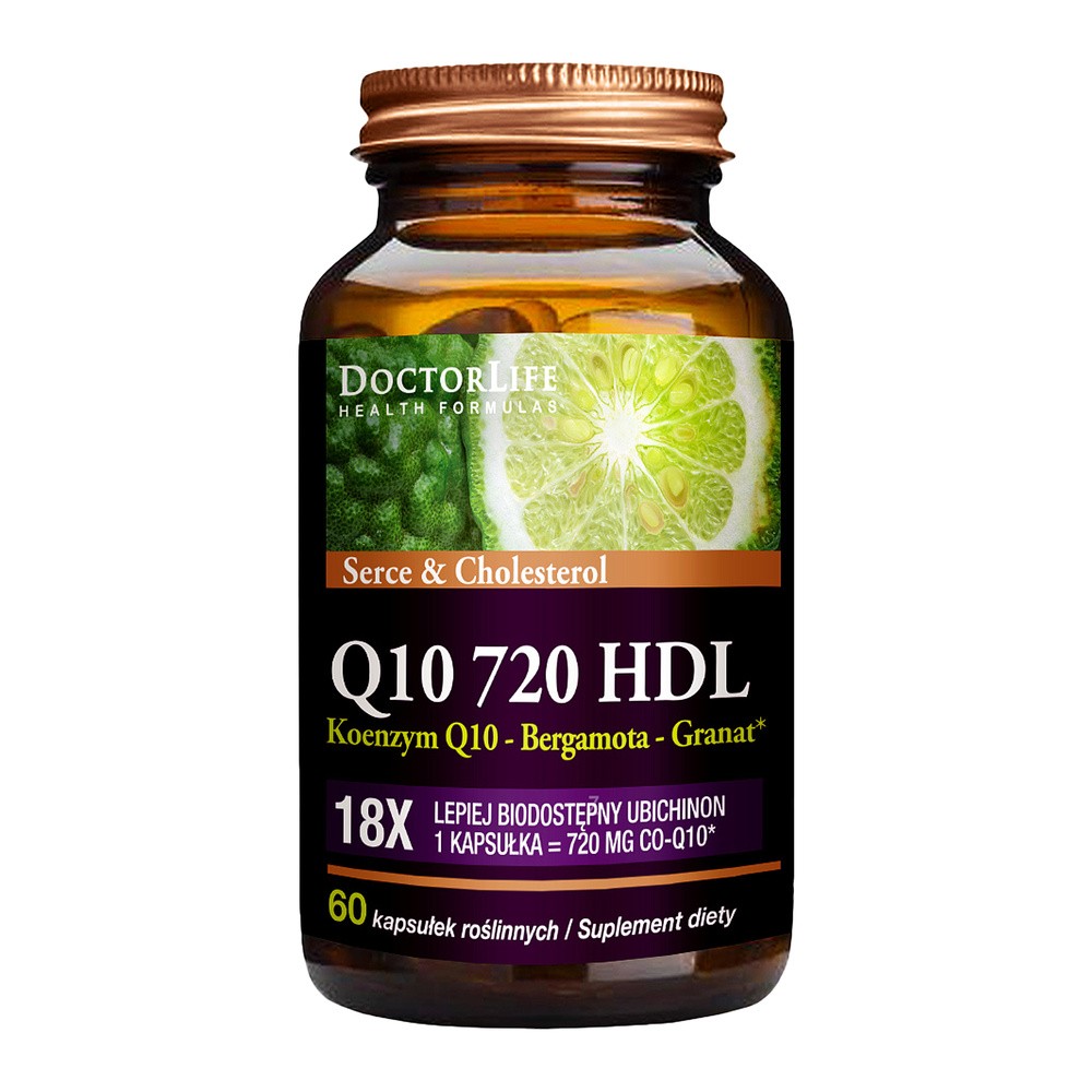 Doctor Life Co-Q10 720 Bergamota & Sok Granatu suplement diety w trosce o serce i cholesterol 60 kapsułek