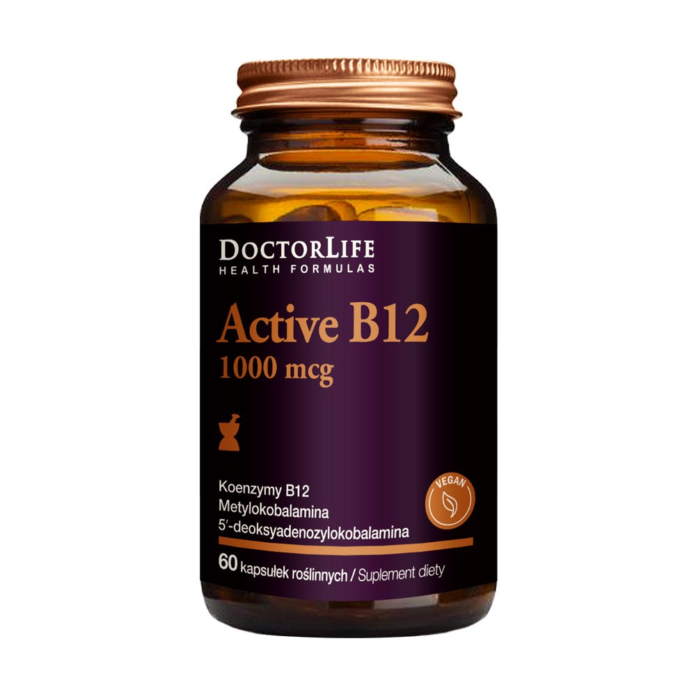 Doctor Life Active B12 aktywna witamina B12 1000mcg suplement diety 60 kapsułek