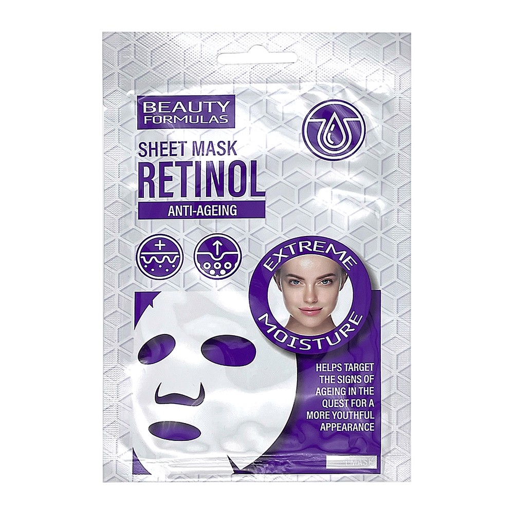 Beauty Formulas Retinol Anti-Ageing Sheet Mask nawilżająca maska w płachcie do twarzy 103591-uniw