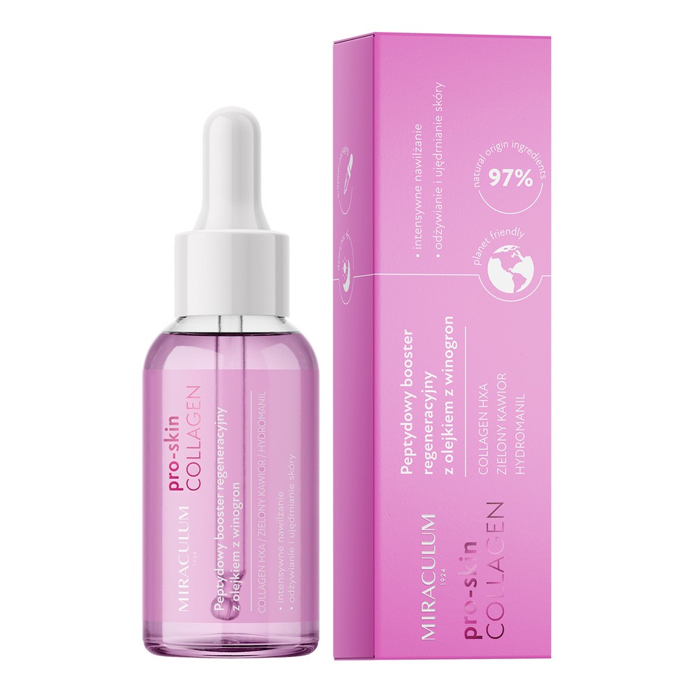 MIRACULUM COLLAGEN PRO-SKIN Peptydowy booster regeneracyjny z olejkiem z winogron, 30 ml