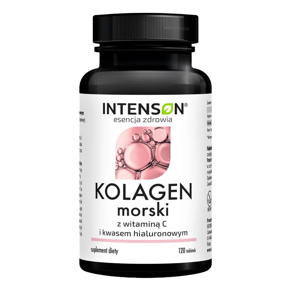 Intenson, Kolagen morski + Witamina C + hialuron, 120 tab.