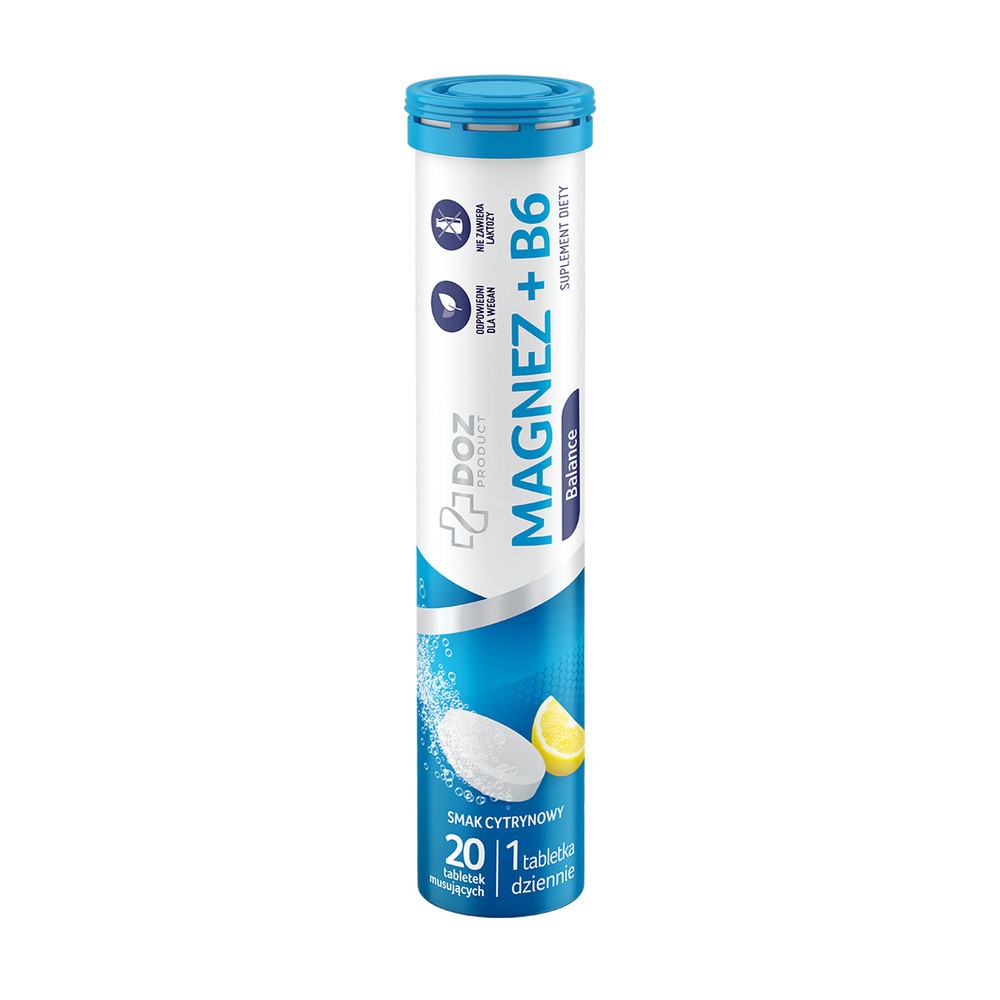 DOZ Product Magnez + B6 Balance, tabletki musujące, 20 szt.