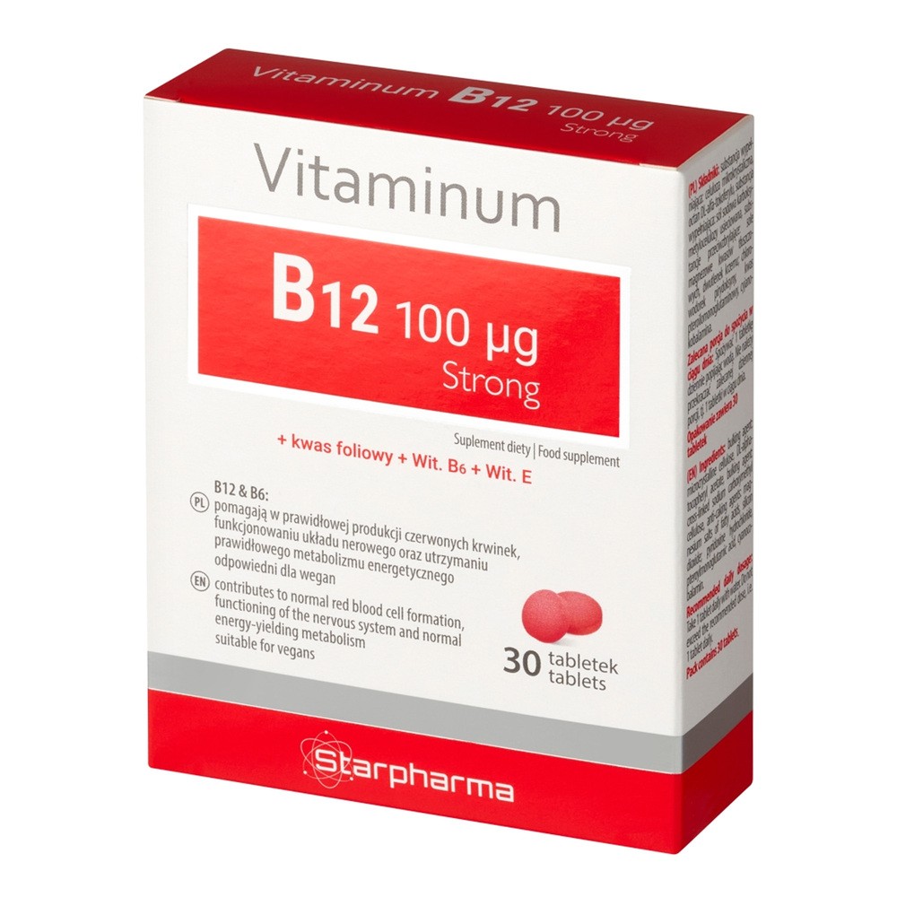 Starpharma Vitaminum B12 100 g Strong 30 kapsułek