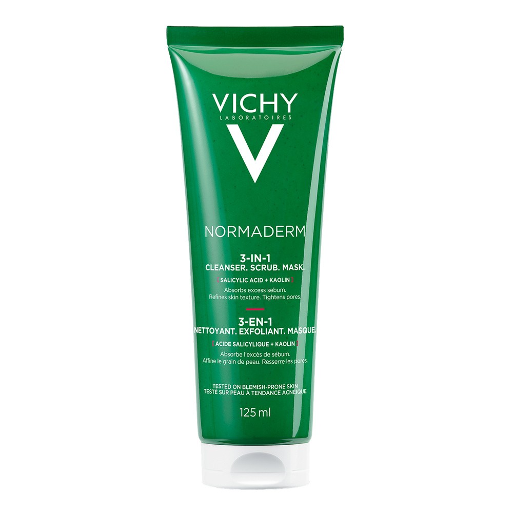Vichy Normaderm 3in1 Scrub + Cleanser + Mask peeling 125 ml dla kobiet